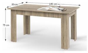 TEMPO Jedálenský stôl, dub sonoma, 140x80 cm, GENERAL NEW