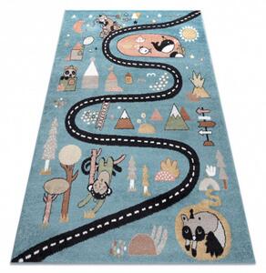 Detský kusový koberec Cesta z mesta modrý 80x150cm