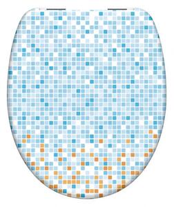 Schütte WC sedadlo MOSAIK BLAU-ORANGE | Duroplast, Soft Close