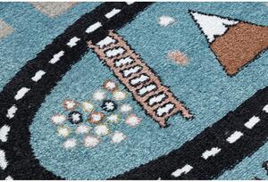 Detský kusový koberec Cesta z mesta modrý 120x170cm