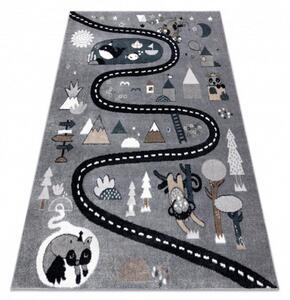 Detský kusový koberec Cesta z mesta sivý 120x170cm