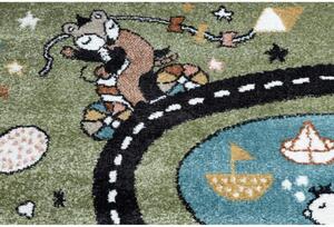 Detský kusový koberec Cesta z mesta zelený 160x220cm
