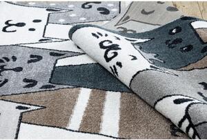Detský kusový koberec Mačky sivý 120x170cm