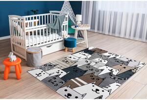 Detský kusový koberec Mačky sivý 160x220cm