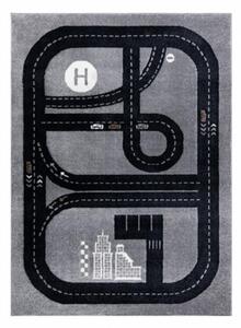 Detský kusový koberec Závodná dráha sivý 120x170cm