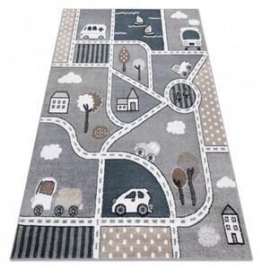 Detský kusový koberec Ulice v meste sivý 120x170cm
