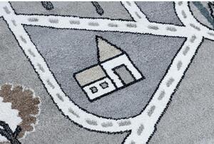 Detský kusový koberec Ulice v meste sivý 180x270cm