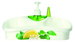 Zelený stojan na umývanie riadu s dávkovačom saponátu Snips