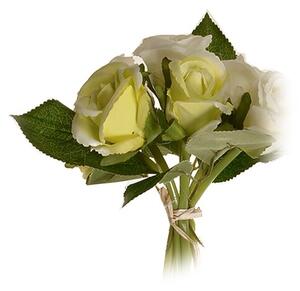 Umelá kytica pukov ruže béžová, 22 cm