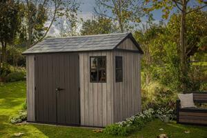 Záhradný domček Keter Apex 7,5 x 9 Ashwood, s podlahou