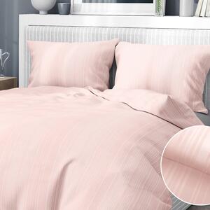 Goldea damaškové posteľné obliečky so saténovým vzhľadom deluxe - vzor 004 drobné ružové prúžky 140 x 220 a 70 x 90 cm