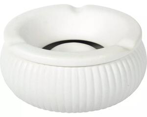 Popolník porcelánový, 3 zárezy, s drážkami, ø: 150 mm, biely