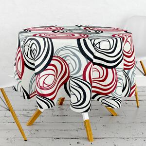 Ervi dekoračný obrus na stôl okrúhly - Retro Spirály