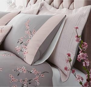 Ružovo-sivé obliečky na dvojlôžko Catherine Lansfield Blossom, 200 x 200 cm
