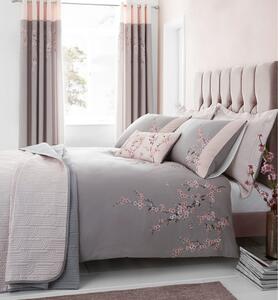 Ružovo-sivé obliečky na dvojlôžko Catherine Lansfield Blossom, 200 x 200 cm