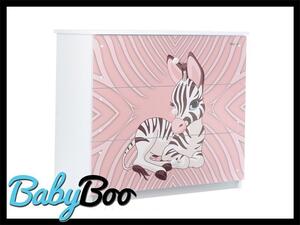 Baby Boo Drevená komoda Ružová zebra