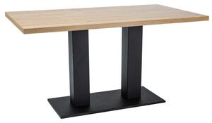 Čierny jedálenský stôl s doskou v dekore dub SAURON 120x80