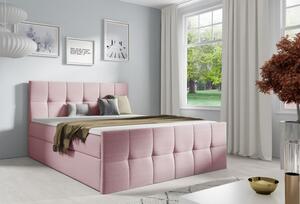 Manželská posteľ CHLOE - 140x200, ružová + topper ZDARMA