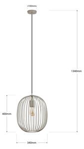 Závesný luster na lanku OVELLA 1xE27/15W/230V pr. 34 cm béžový