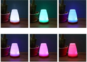 Eden Aroma difuzér s efektem žebrovaného dřeva s LED barevnými světly a USB