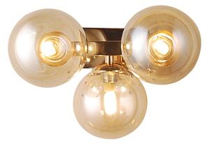 Italux WL-6161-3 GO + CO nástenná lampa Marbelio 3x28W | G9 | IP20 - sklo, kov, farba zlatá / koňaková