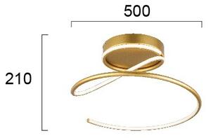 Stropné LED svietidlo JILL, 27 W, 230 V, priemer 50 cm, zlaté