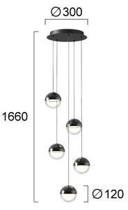 LED luster na lane ZIREA LED/30W/230V čierna