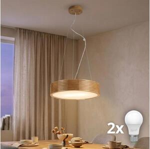 Brilagi - LED luster na lanku CARVALHO MODERN 2xE27/60W/230V, dub, priemer 37,5 cm