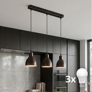 Brilagi - LED závesné svietidlo RIDDY na lanku 3xE27/60W/230V medená/patina