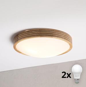 Brilagi - LED stropné svietidlo CARVALHO MODERN SLIM 2xE27/60W/230V pr. 37,5 cm dub