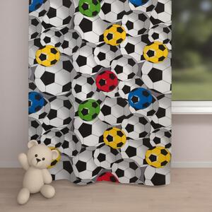 Biante Detský bavlnený záves Sandra SA-580 Farebné a sivé futbalové lopty 150x140 cm