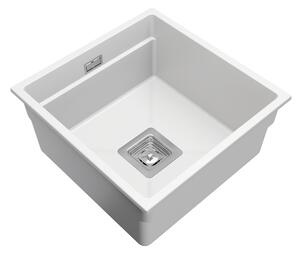 Gamma Decor 4445, 1-komorový granitový drez 440x450x215 mm, biela, GMA-ZLE000133