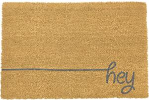 Sivá rohožka z prírodného kokosového vlákna Artsy Doormats Hey Scribble, 40 x 60 cm