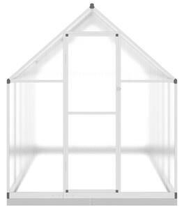 Skleník so základovým rámom strieborný 334x169x202 cm hliník