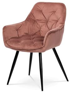 Jedálenská stolička zamatová, ružová DCH-421 PINK4