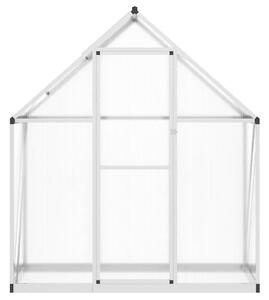Skleník so základovým rámom strieborný 169x58x195 cm hliník
