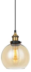 Italux MDM-4330/1 GD + AMB závesné stropné svietidlo Cardena 1x40W | E27 - čierna, zlatá, jantárová