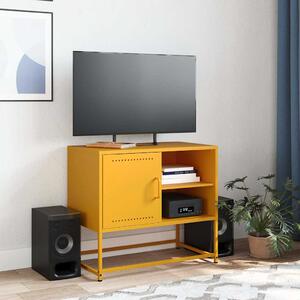 TV skrinka horčicovožltá 68x39x60,5 cm oceľ