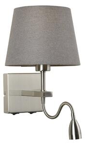 Italux WL-1122-2-BL-SN-RO-GR LED nástenné svietidlo Norte 1x60W + 3W | E27 + LED | 350L | 3000K - nikel, sivá