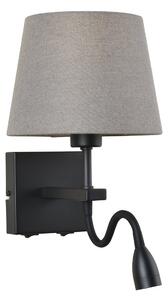 Italux WL-1122-2-BL-BM-RO-GR LED nástenné svietidlo Norte 1x60W + 3W | E27 + LED | 350L | 3000K - čierna, šedá
