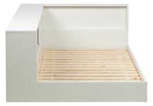 Biela jednolôžková posteľ z borovicového dreva WOOOD Connect, 90 x 200 cm