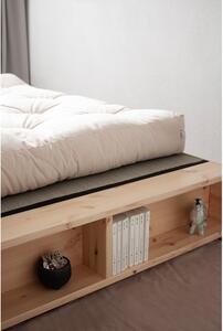 Dvojlôžková posteľ z masívneho dreva s čiernym futónom Comfort Karup Design Ziggy, 140 x 200 cm