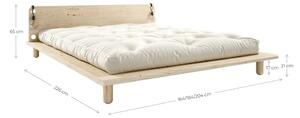 Čierna dvojlôžková posteľ z borovicového dreva s roštom 140x200 cm Peek – Karup Design