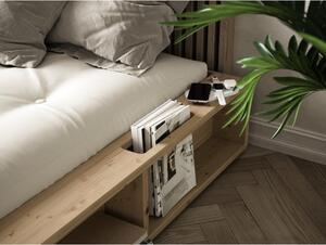 Dvojlôžková posteľ z masívneho dreva s čiernym futónom Comfort Karup Design Ziggy, 140 x 200 cm