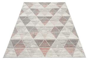 Kusový koberec ASTHANE triangel - sivý / ružový