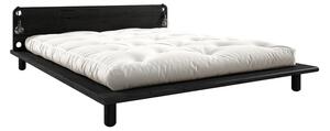 Čierna dvojlôžková posteľ z borovicového dreva s roštom 180x200 cm Peek - Karup Design