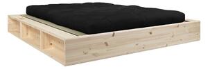 Dvojlôžková posteľ z masívneho dreva s čiernym futónom Comfort a tatami Karup Design Ziggy, 140 x 200 cm
