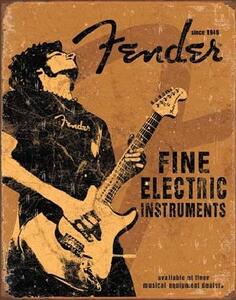 Plechová ceduľa FENDER - Rock On, 31.5 × 40 cm