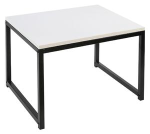 KONDELA Konferenčné stolíky, set 2 ks, matná biela/čierna, KASTLER NEW TYP 2