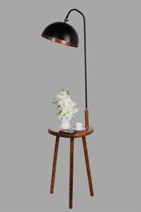 Čierna stojacia lampa s odkladacím stolíkom Opviq lights